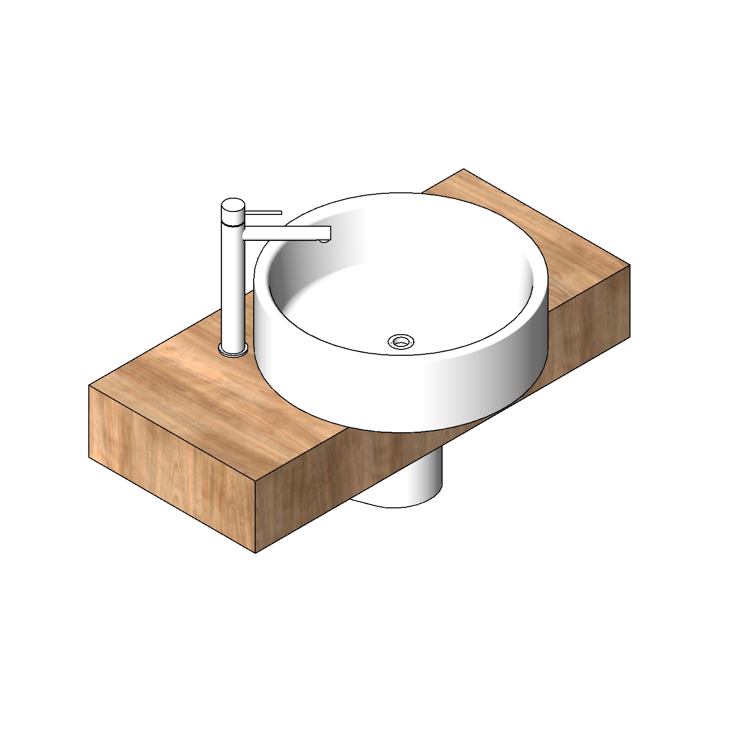 Chậu Rửa Đường Bàn Hiện Đại 0042 - Family Revit