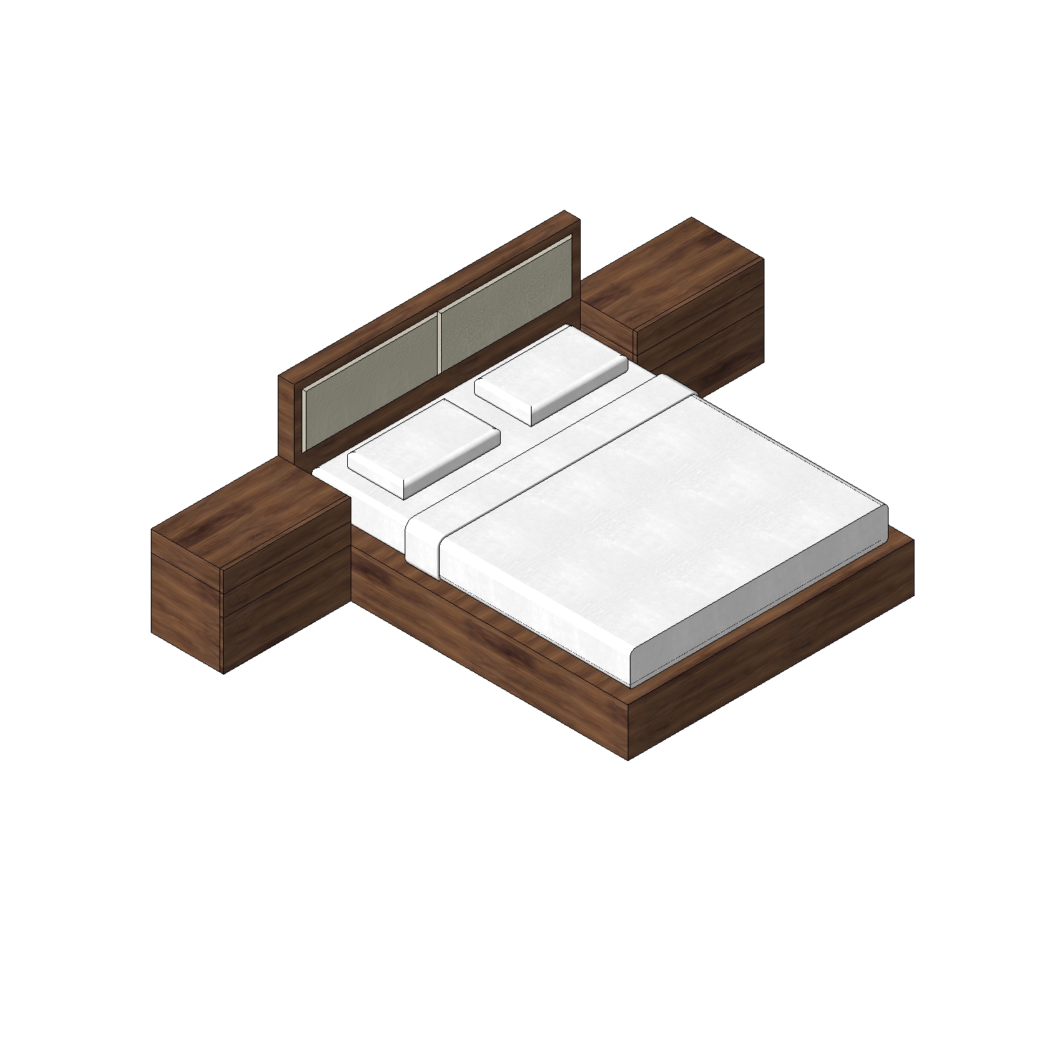 Giường Gỗ 0043 - Family Revit