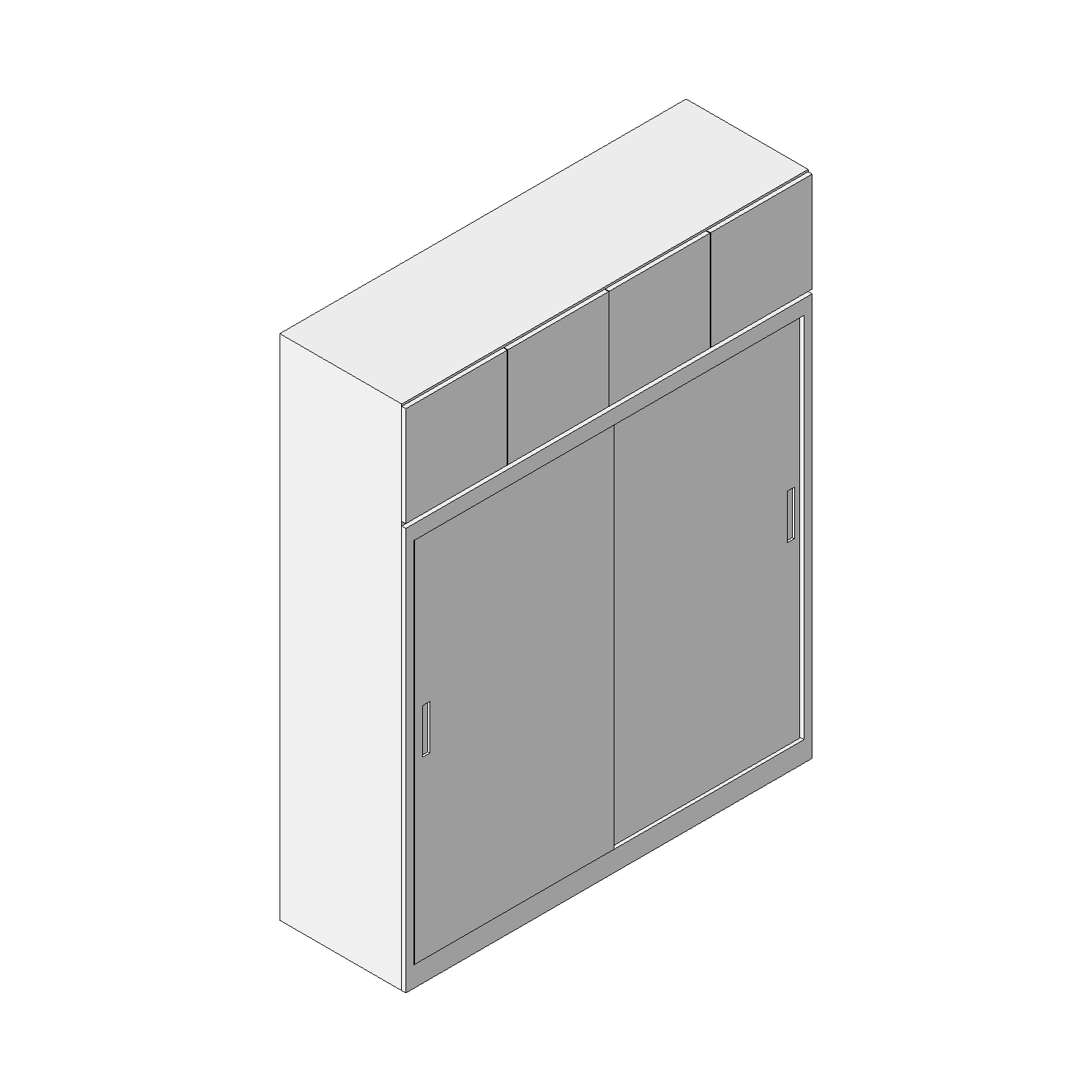 Tủ Quần Áo Gỗ 2 Cánh 0044 - Family Revit