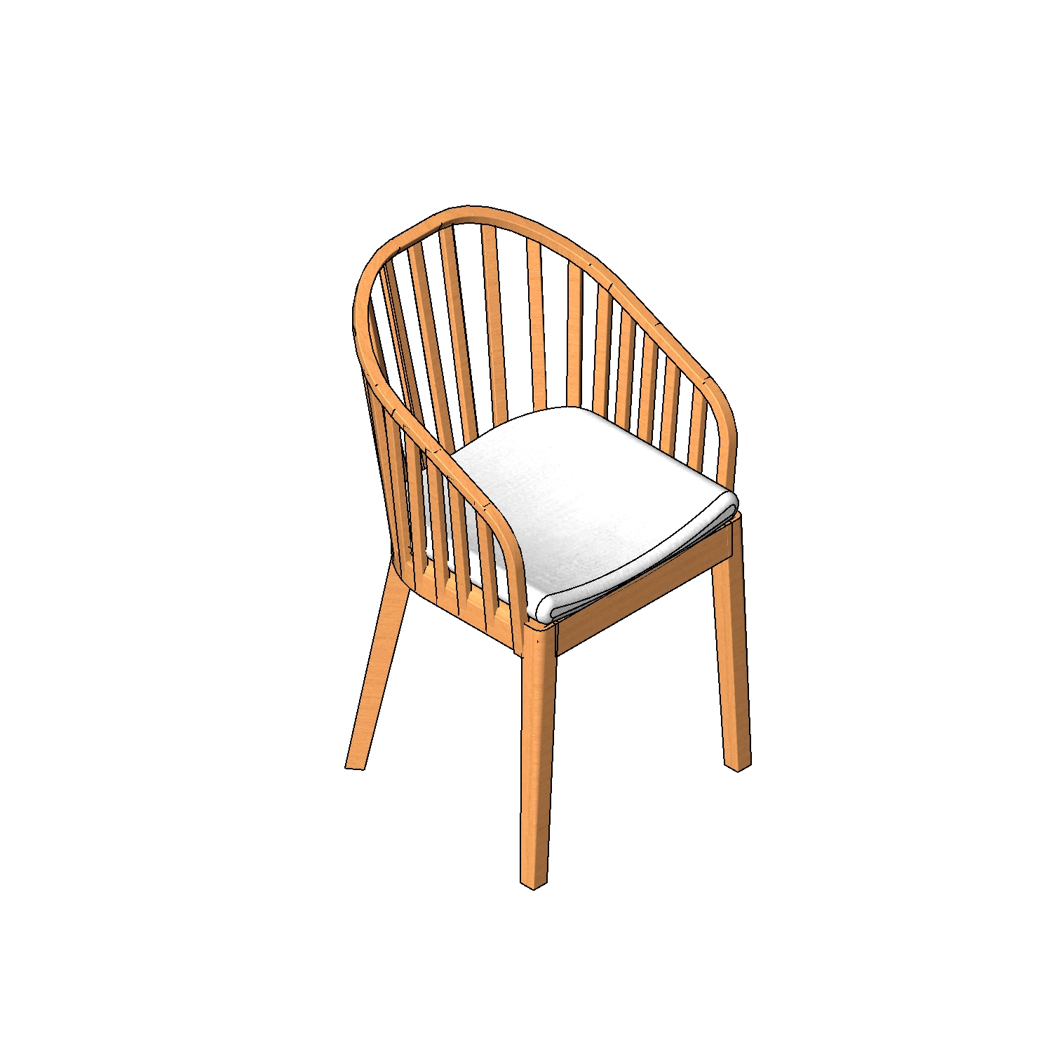 Ghế Nằn Gỗ 0046 - Family Revit