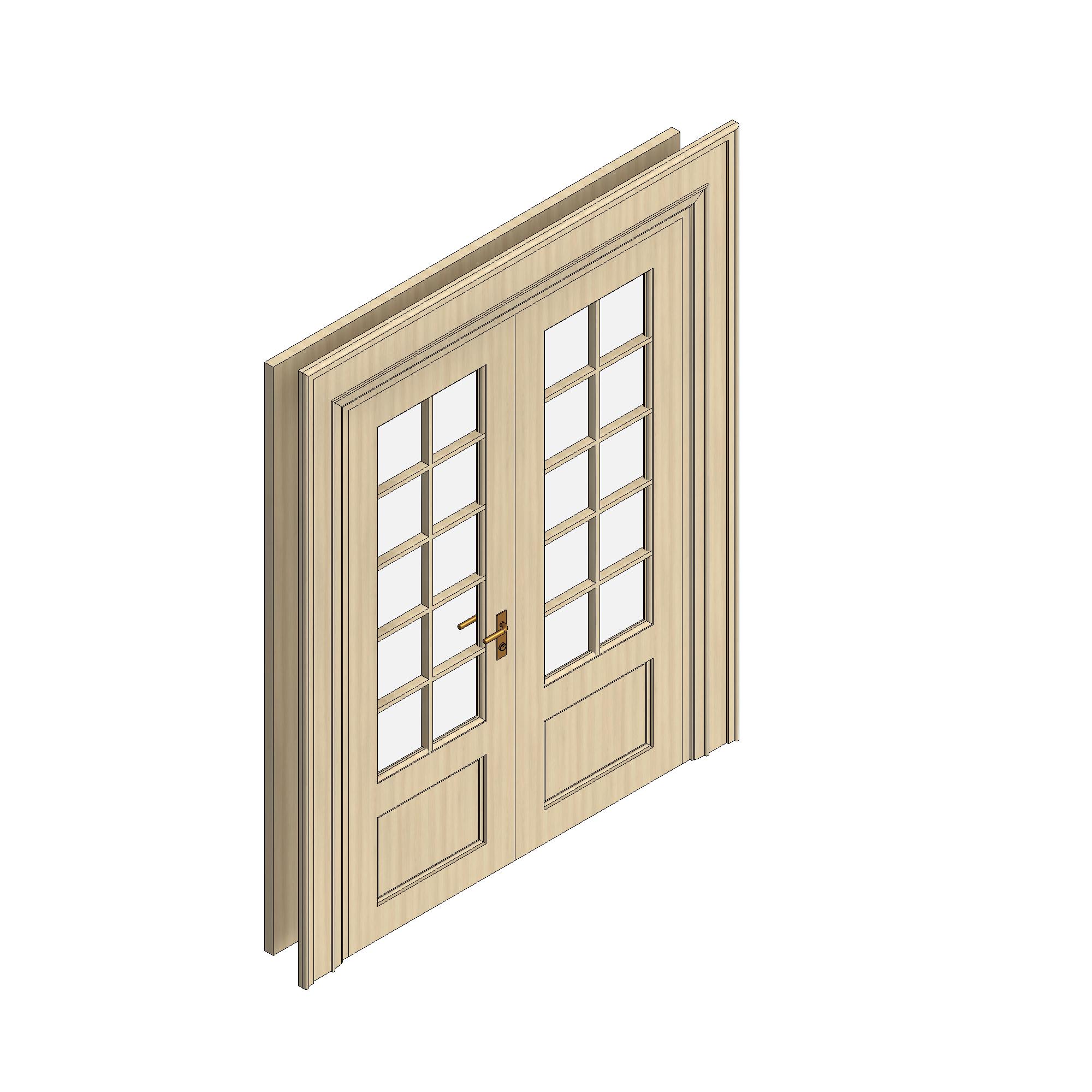 Cửa Ngoại Thất 2 Cánh Tân cổ 0061 - Family Revit