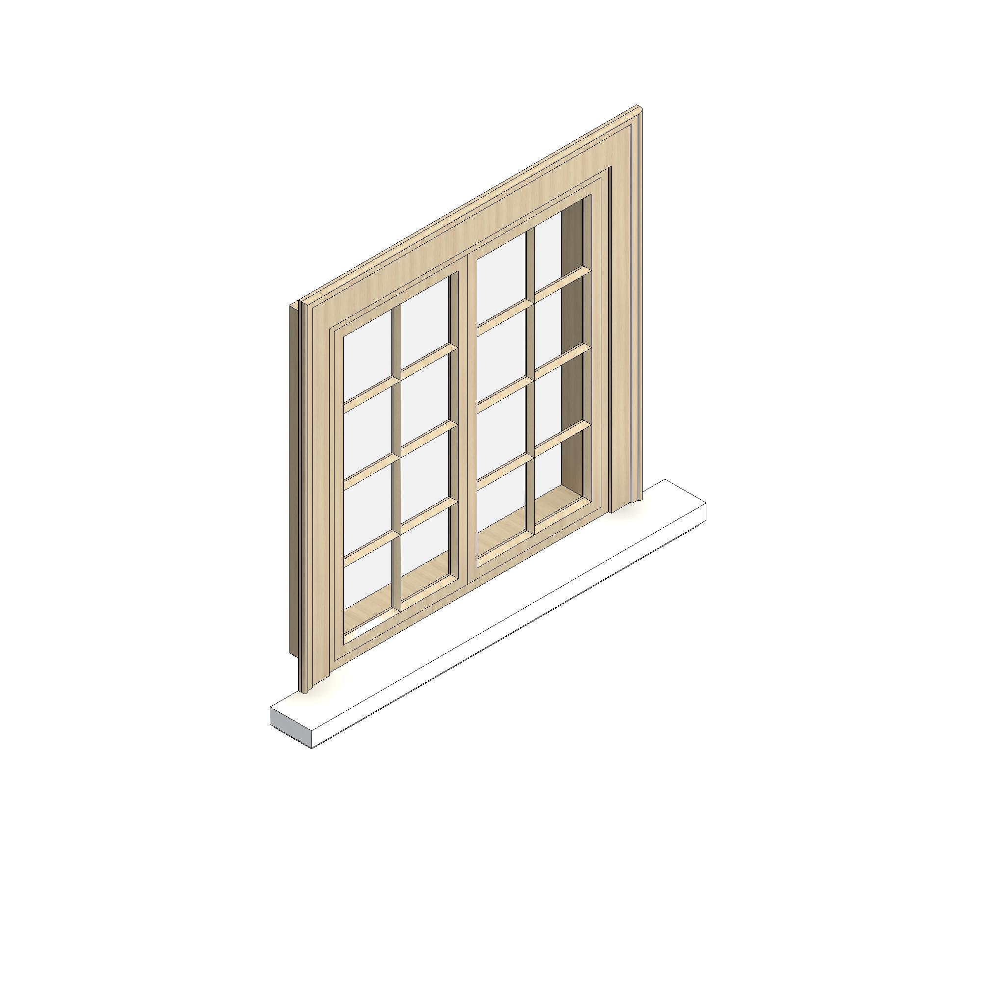Cửa Sổ Ngoại Thất 2 Cánh 0063 - Family Revit