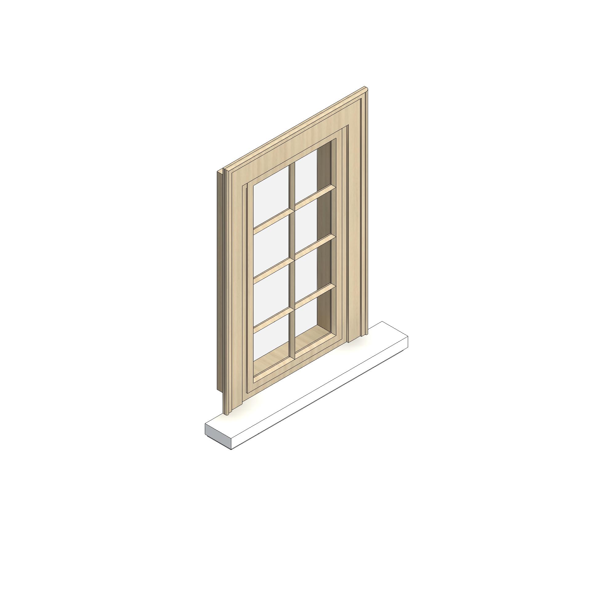 Cửa Sổ Ngoại Thất 1 Cánh 0064 - Family Revit