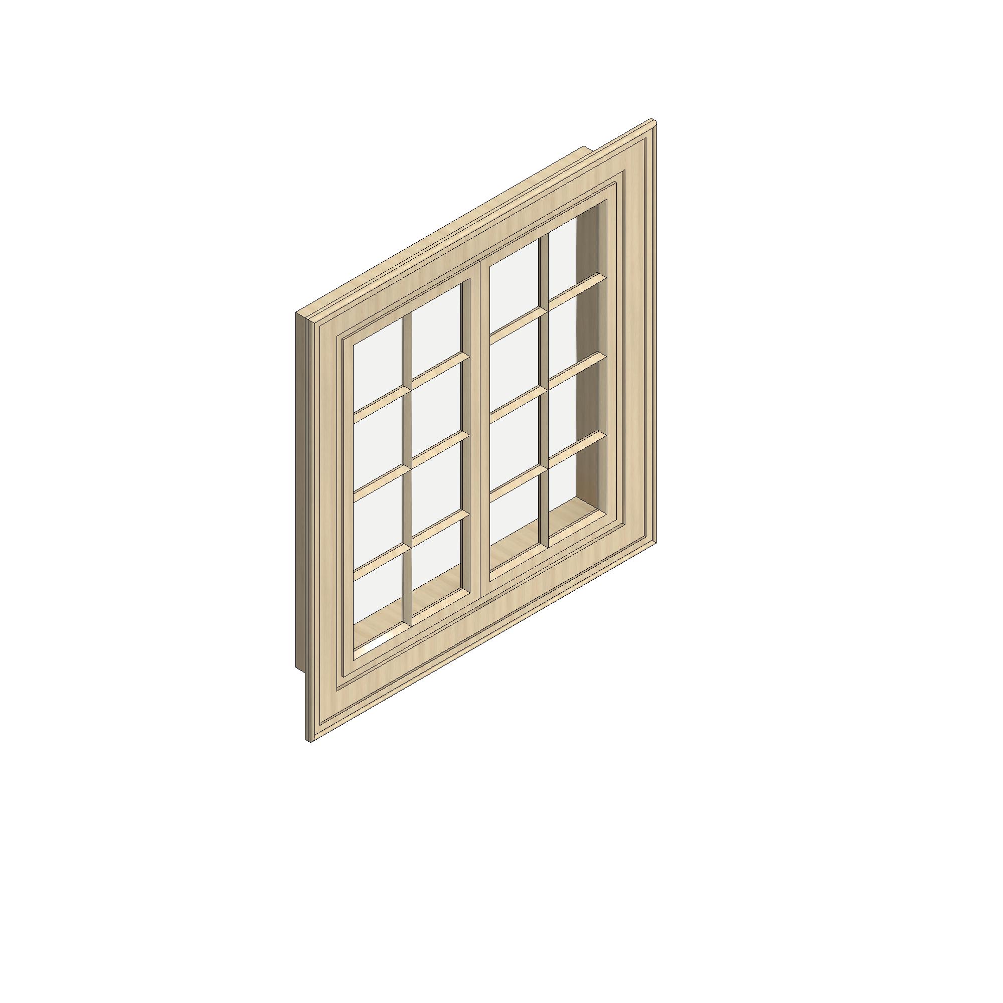 Cửa Sổ Ngoại Thất 2 Cánh Mẫu 02 0065 - Family Revit