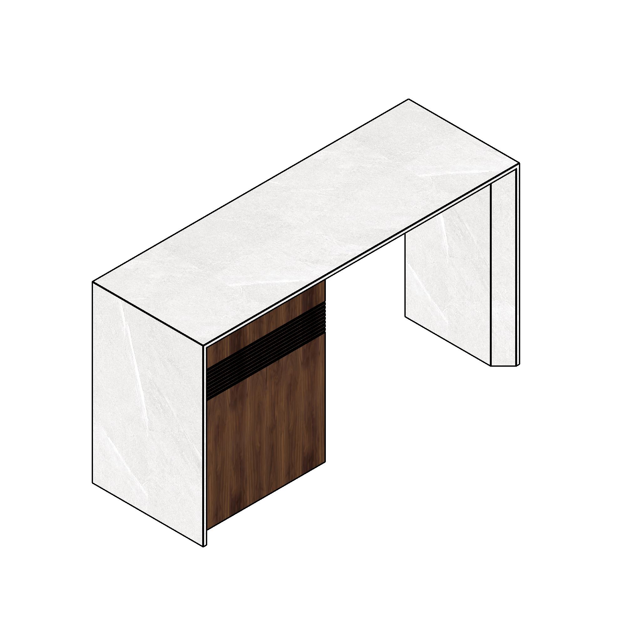 Bàn Bar Mặt đá gỗ óc chó 0067 - Family Revit
